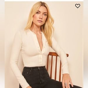 Reformation - Nisa Long-sleeve Bodysuit Off-White